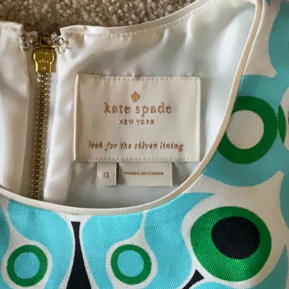 Darling retro Kate spade mini dress with exposed gold metal zipper - Picture 3 of 3
